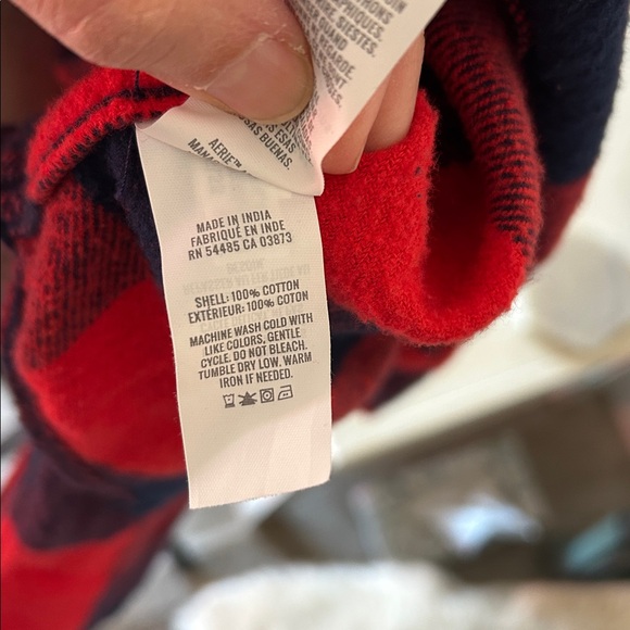 NWT Aerie lumberjane red navy western buffalo check cotton oversized shirt L - Picture 7 of 11